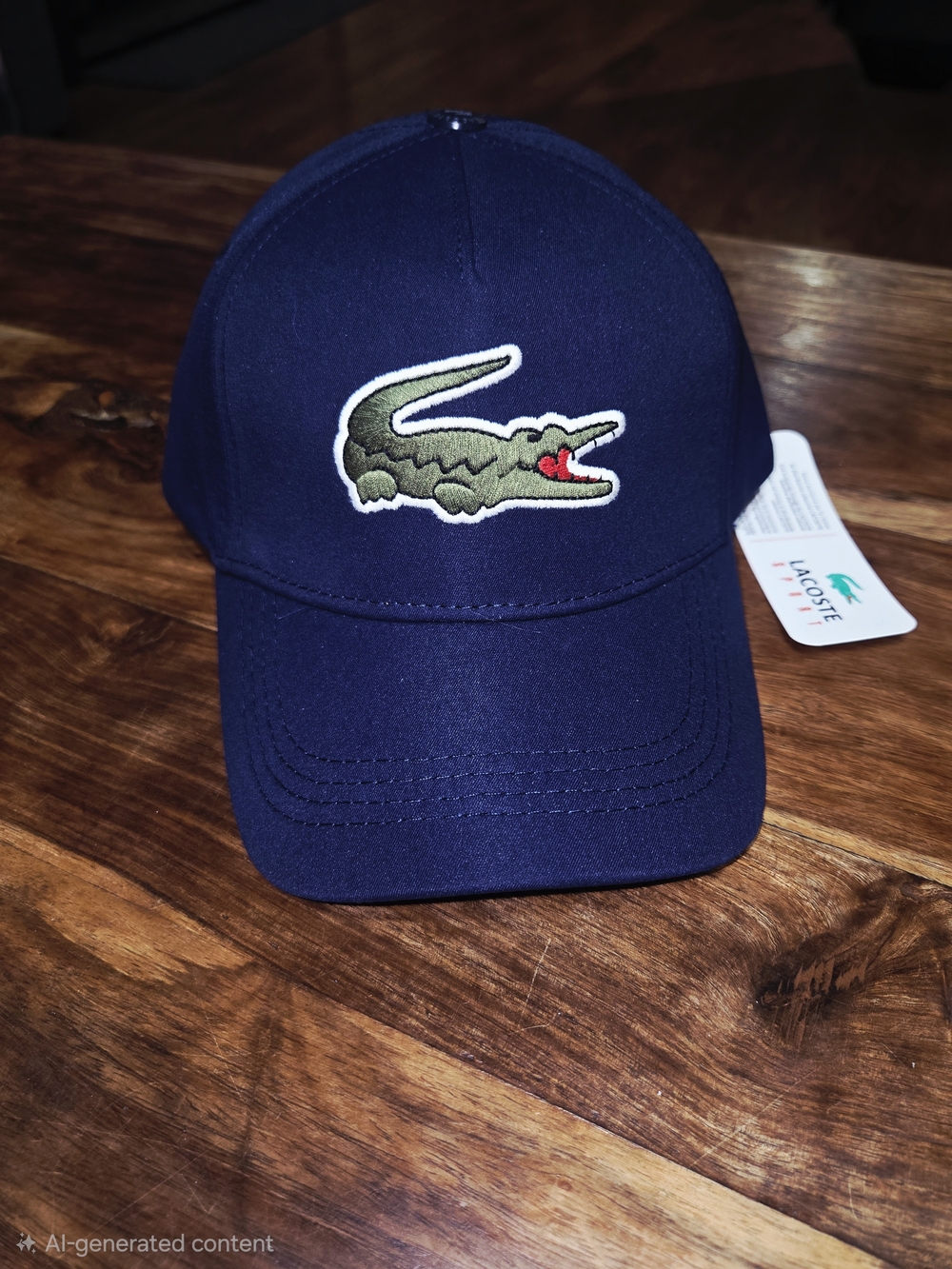 Lacoste Sport "Big Croc" Cap In Navy Blue. Brand New With Tags.